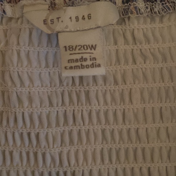 EST. 1946 Purple Pink Pastel Paisley Smocked Peplum Square Neck Top Size 18/20 - Picture 5 of 6